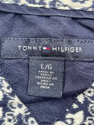 TOMMY HILFIGER Κοντομάνικο Πουκάμισο με Μοτίβο Μπλε / Λευκό ΓΥΝΑΙΚΕΙΟ L