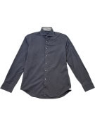 TOMMY HILFIGER LONG SLEEVE SHIRT MINIMAL CHARCOAL MENS PRE OWNED S