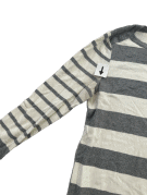 TOMMY HILFIGER LONG SLEEVE TOP STRIPED GREY WHITE WOMEN PRE OWNED M