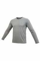 TOMMY HILFIGER LONG SLEEVE TOP SLIM FIT LOGO GREY MENS XL