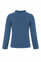 TOMMY HILFIGER BLUSA DETTAGLIO VOLANT BLU DONNA PRE OWNED XL