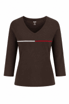 TOMMY HILFIGER MAGLIA SCOLLO A V MINIMAL MARRONE DONNA PRE OWNED L
