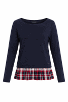 TOMMY HILFIGER ΜΠΛΟΥΖΑ ΜΕ ΒΟΛΑΝ ΚΑΙ ΚΑΡΟ NAVY ΚΟΚΚΙΝΟ ΓΥΝΑΙΚΕΙΟ PRE OWNED M