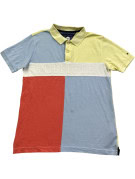 TOMMY HILFIGER POLO SHIRT COLORBLOCK MULTICOLOR MEN PRE OWNED XS