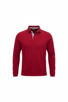 TOMMY HILFIGER Μπλούζα Polo Μακρυμάνικη Vintage Flag Logo Κόκκινη Ανδρική Small