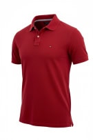 TOMMY HILFIGER ΜΠΛΟΥΖΑ POLO SLIM FIT ΛΟΓΟΤΥΠΟ ΚΟΚΚΙΝΟ ΑΝΔΡΙΚΟ S