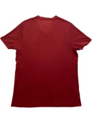 TOMMY HILFIGER T-SHIRT SCOLLO A V LOGO RICAMATO BORDEAUX UOMO M
