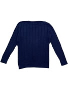 TOMMY HILFIGER maglia in maglia cable-knit con logo ricamato blu da uomo