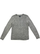 TOMMY HILFIGER ΠΛΕΚΤΗ ΜΠΛΟΥΖΑ CABLE-KNIT ΜΕΛΑΝΖΕ ΓΚΡΙ/ΛΕΥΚΟ ΓΥΝΑΙΚΕΙΑ M/L