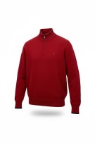 TOMMY HILFIGER ΠΛΕΚΤΗ ΜΠΛΟΥΖΑ ΜΕ ΦΕΡΜΟΥΑΡ 1/4 PREMIUM COTTON ΛΟΓΟΤΥΠΟ ΚΟΚΚΙΝΟ ΑΝΔΡΙΚΟ M
