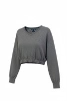 TOMMY HILFIGER ΠΛΕΚΤΟ CROPPED MINIMAL ΓΚΡΙ ΓΥΝΑΙΚΕΙΟ PRE OWNED S