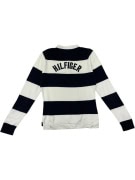 TOMMY HILFIGER ΠΛΕΚΤΟ ΠΟΛΟ ΡΙΓΕ ΜΠΛΕ/ΑΣΠΡΟ ΜΕ ΛΟΓΟΤΥΠΟ ΣΤΗΝ ΠΛΑΤΗ - S