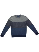 TOMMY HILFIGER Πλεκτό Πουλόβερ Color-Block Ριγέ Μπλε/Γκρι Ανδρικό Size M
