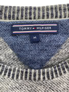 TOMMY HILFIGER Πλεκτό Πουλόβερ Color-Block Ριγέ Μπλε/Γκρι Ανδρικό Size M