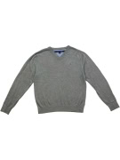 TOMMY HILFIGER Maglione in maglia con scollo a V Logo grigio da uomo