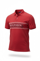 TOMMY HILFIGER Polo Μπλούζα Logo HILFIGER Κόκκινο Ανδρικό M
