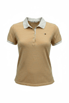 Tommy Hilfiger Polo Μπλούζα Ριγέ Classic Logo Πορτοκαλί Λευκό Γυναικεία M