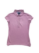 TOMMY HILFIGER Polo Μπλούζα Slim Fit Logo Ροζ Γυναικείο XS