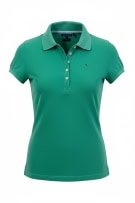 TOMMY HILFIGER Polo Μπλούζα Slim Fit Πράσινη Γυναικεία XS