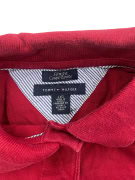 TOMMY HILFIGER Polo Shirt Colorblock Crest Logo Κόκκινο-Γκρι Γυναικείο L