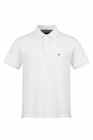 TOMMY HILFIGER POLO SHIRT MINIMAL WHITE MEN PRE OWNED L