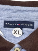 TOMMY HILFIGER POLO SHIRT RUGBY STRIPED BROWN AND WHITE ΑΝΤΡΙΚΟ PRE OWNED XL