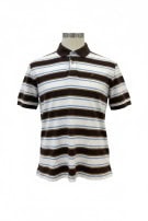 TOMMY HILFIGER POLO SHIRT RUGBY STRIPED BROWN AND WHITE ΑΝΤΡΙΚΟ PRE OWNED XL