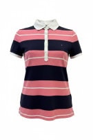 TOMMY HILFIGER POLO SHIRT STRIPED ΡΟΖ ΓΥΝΑΙΚΕΙΟ PRE OWNED