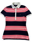 TOMMY HILFIGER POLO SHIRT STRIPED ΡΟΖ ΓΥΝΑΙΚΕΙΟ PRE OWNED