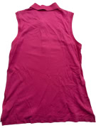 TOMMY HILFIGER Top polo smanicato con logo classico rosa da donna L