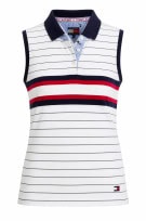 TOMMY HILFIGER POLO TOP STRIPED NAVY ΛΕΥΚΟ ΓΥΝΑΙΚΕΙΟ PRE OWNED M