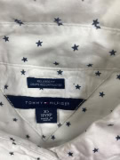 TOMMY HILFIGER Camicia a stelline relaxed fit con logo bianca da donna XS