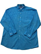 TOMMY HILFIGER SHIRT CHECKED BLUE WOMANS PRE OWNED L
