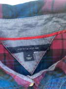 TOMMY HILFIGER Plaid Casual Shirt Logo Blue/Pink Men M