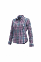 TOMMY HILFIGER Camicia casual a quadri con logo viola-blu da donna S