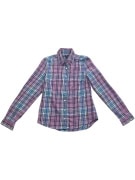 TOMMY HILFIGER Camicia casual a quadri con logo viola-blu da donna S