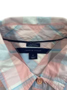 TOMMY HILFIGER Plaid Shirt Classic Logo Pink/Light Blue Women’s M