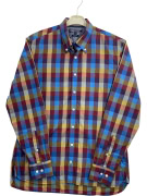 TOMMY HILFIGER Plaid Shirt Custom Fit With Embroidered Logo Multicolor Men's M