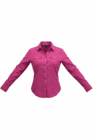 TOMMY HILFIGER Solid Shirt Casual Logo Fuchsia Women’s S