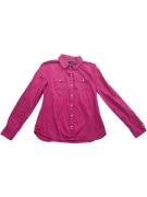 TOMMY HILFIGER Solid Shirt Casual Logo Fuchsia Women’s S
