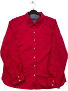 TOMMY HILFIGER CAMICIA TINTA UNITA ROSSA UNISEX LARGE usata