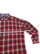 TOMMY HILFIGER PLAID SHIRT RETRO RED MEN PRE OWNED XL
