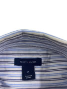 TOMMY HILFIGER Striped Classic Shirt Logo White/Blue Men S
