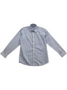 TOMMY HILFIGER Striped Classic Shirt Logo White/Blue Men S