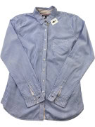 TOMMY HILFIGER CAMICIA RIGATA PREPPY BLU DONNA PRE OWNED S