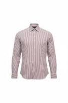 TOMMY HILFIGER STRIPED SHIRT BORDEAUX MEN PRE OWNED M