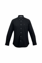 TOMMY HILFIGER CAMICIA STRETCH BUTTON-DOWN CON LOGO NERA UOMO M