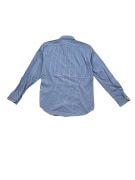 TOMMY HILFIGER ΠΟΥΚΑΜΙΣΟ TAILORED FITTED ΡΙΓΕ ΜΠΛΕ ΑΝΔΡΙΚΟ L