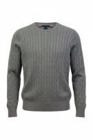 TOMMY HILFIGER ΠΟΥΛΟΒΕΡ CABLE KNIT ΓΚΡΙ ΑΝΤΡΙΚΟ PRE OWNED S