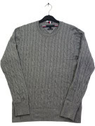 TOMMY HILFIGER ΠΟΥΛΟΒΕΡ CABLE KNIT ΓΚΡΙ ΑΝΤΡΙΚΟ PRE OWNED S